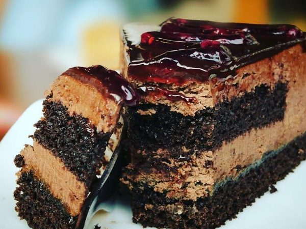 slice of chocolate cake